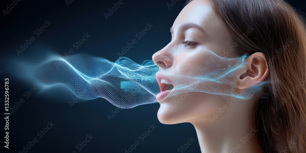 Obraz premium Speech patterns using spectrograms studio environment digital art abstract communication concept