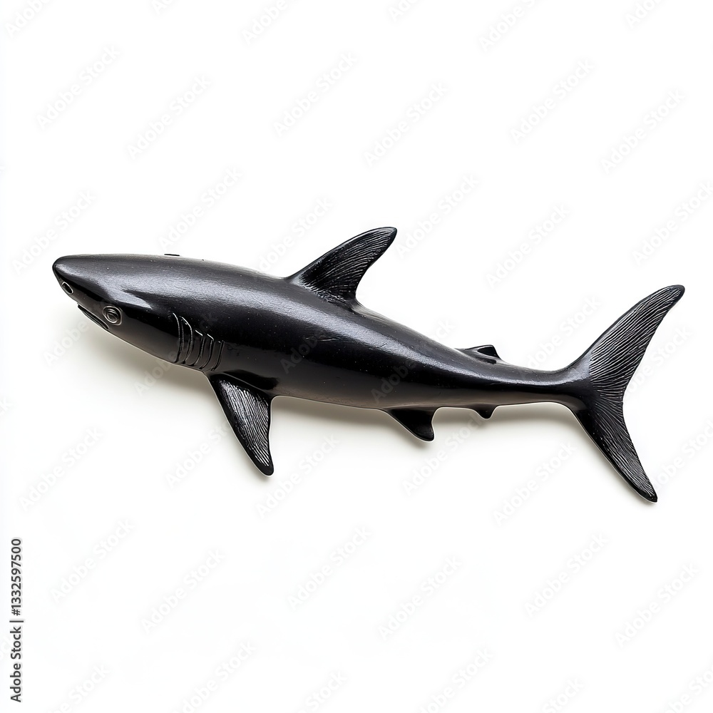 Fototapeta premium Photo of Black Shark aquarium fish isolated on white background