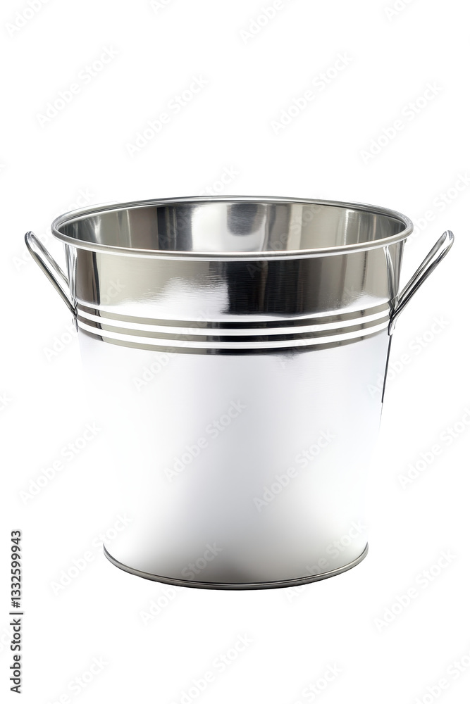 Isolated Silver Ice Bucket Isolated Silver Ice Bucket