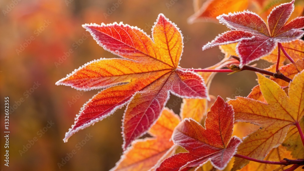 Captivating autumn leaves with frost nature trail macro photography vibrant environment close-up view seasonal beauty Captivating autumn leaves with frost nature trail macro photography vibrant environment close-up view seasonal beauty