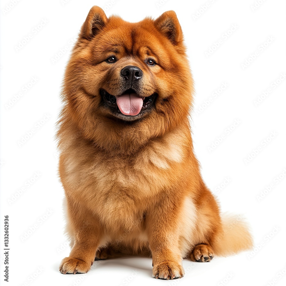 Photo of Chow Chow Dog isolated on white background Photo of Chow Chow Dog isolated on white background