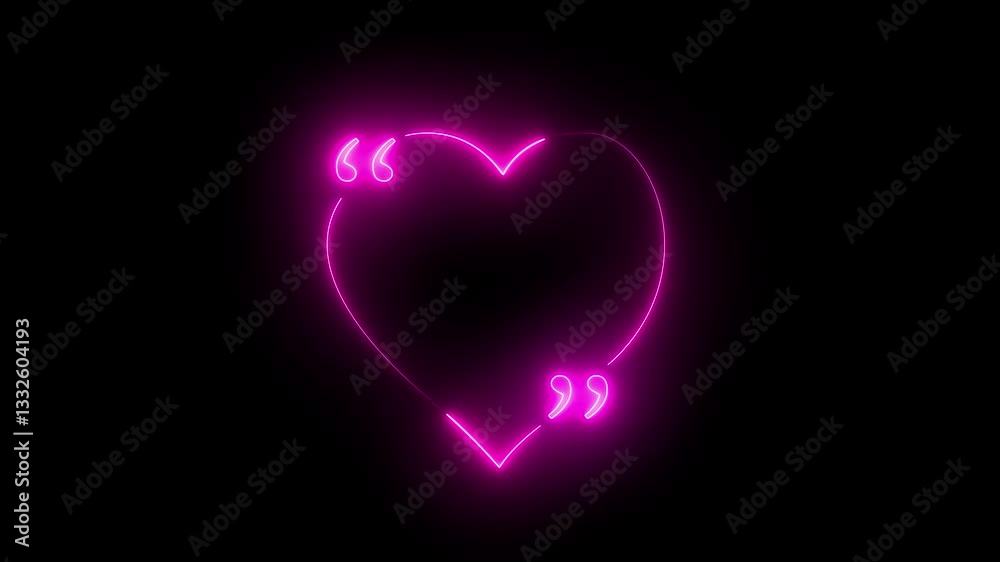 Quote neon speech bubble revealing. Laser frame motion background.