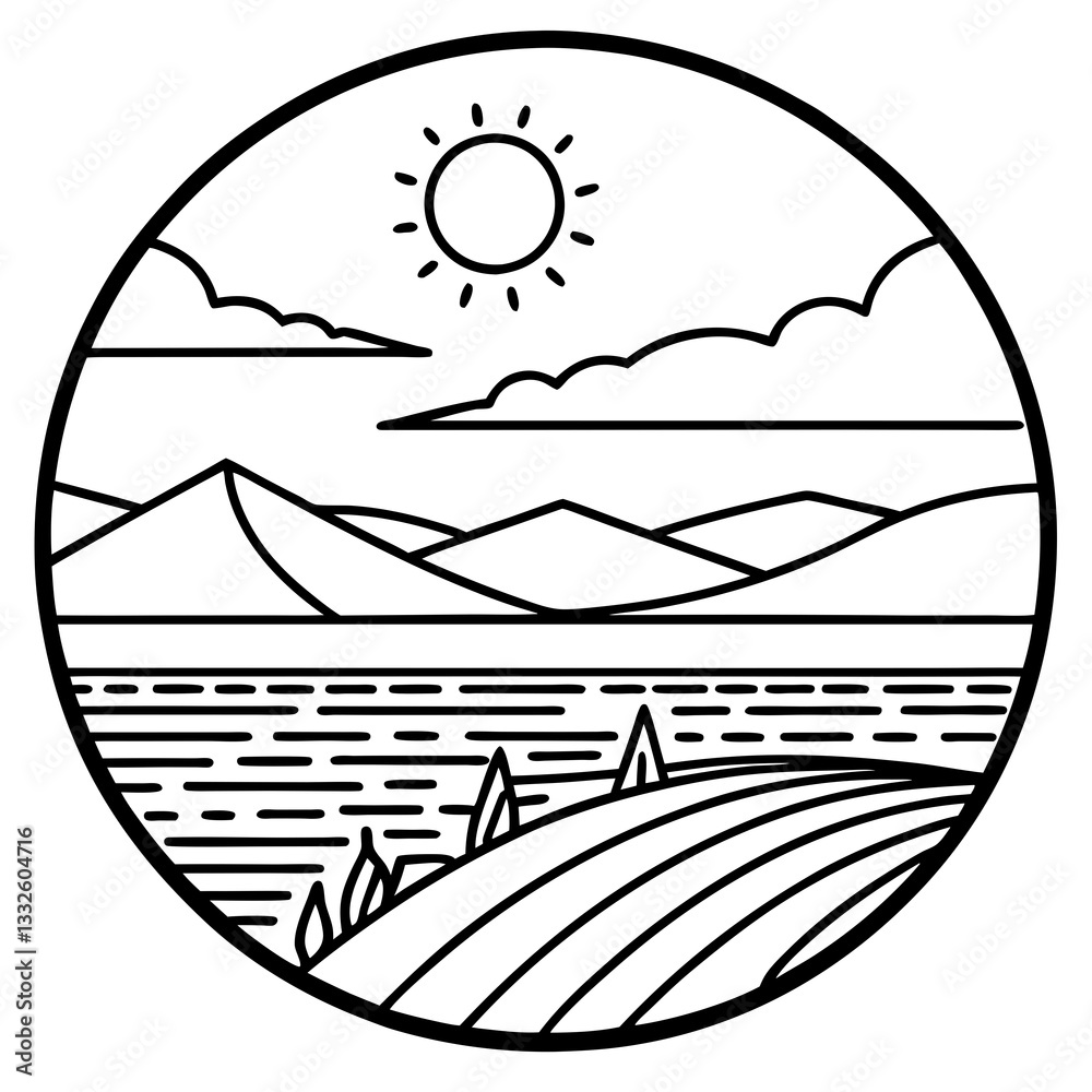 Fototapeta premium Modern Horizon Scenery Vector