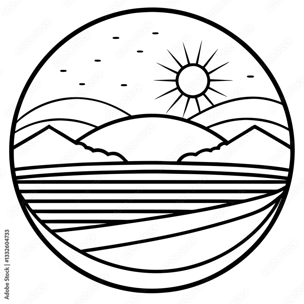 Fototapeta premium Modern Horizon Scenery Vector