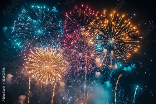 Festive Fireworks Celebration Background Texture