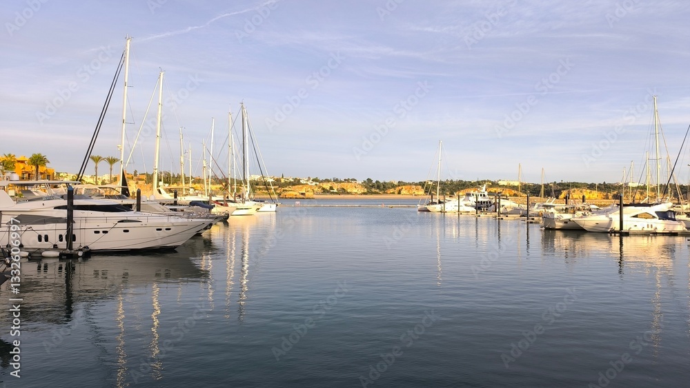 Coastal Lifestyle: Boats Lined Up at the Harbor Coastal Lifestyle: Boats Lined Up at the Harbor