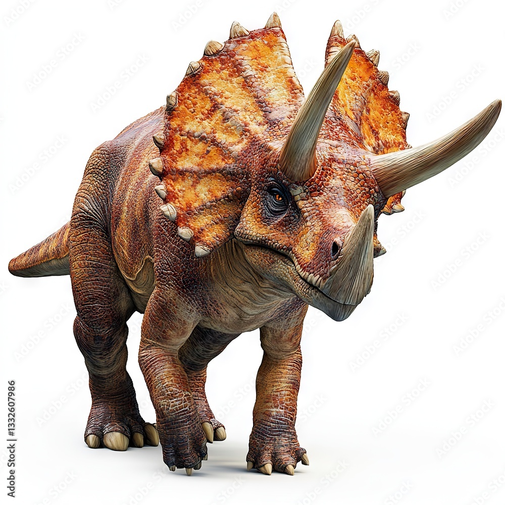 Fototapeta premium Photo of Dinosaur Triceratops isolated on white background