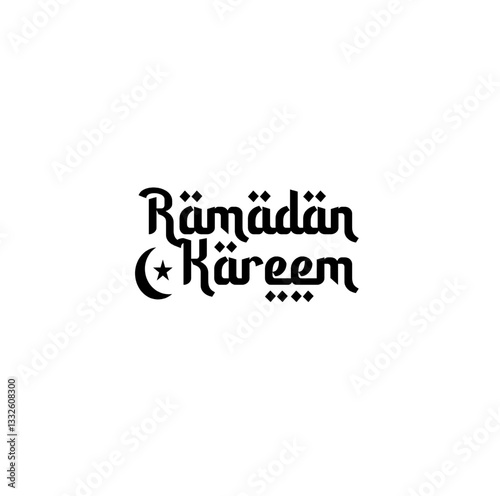 Ramadan kareem text isolated on white background