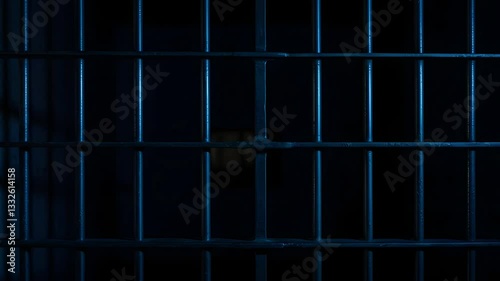 Prison Cell Bars Casting Shadows: Symbolizing Confinement and Loss of Freedom