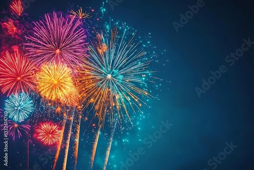 Festive Fireworks Night Spectacle Bokeh Background