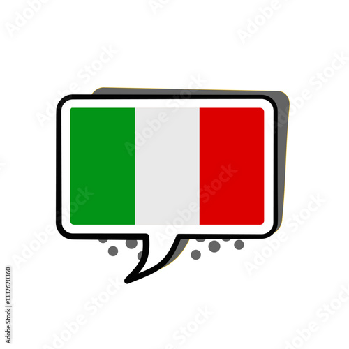 Italian speaking, Italian language, Italian flag bubble - vector illustration Free Download Italian speaking, Italian language, Italian flag bubble - vector illustration - GFXLoad