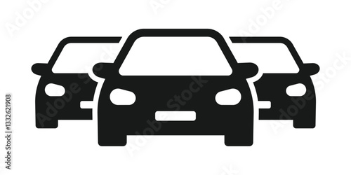 Heavy traffic jam car icon. Car inventory vector icon design