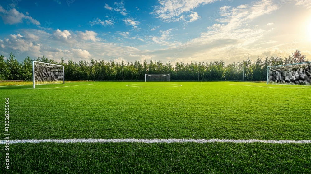 Obraz premium Empty soccer stadium panoramic shot gigapixel photography sports venue urban environment aerial view vastness