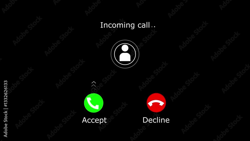 Incoming call icon animation and black background Incoming call icon animation and black background