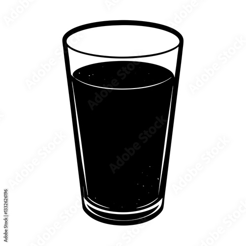glass black silhouette vector, Simple silhouette Design vector icon with white background. home appliances vector