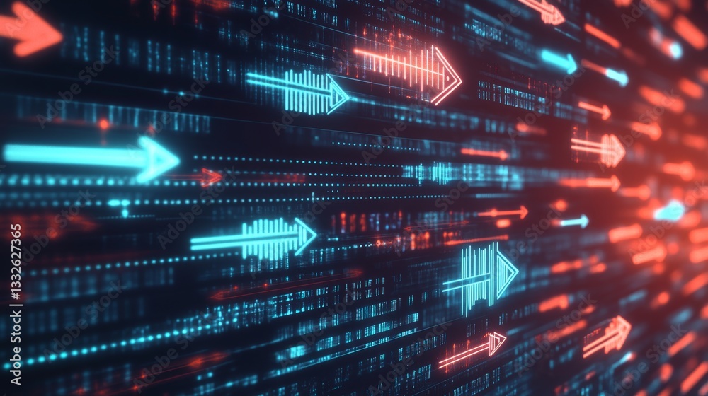 Dynamic digital arrows in motion te caae gigapixel digital art virtual environment abstract concept Dynamic digital arrows in motion te caae gigapixel digital art virtual environment abstract concept