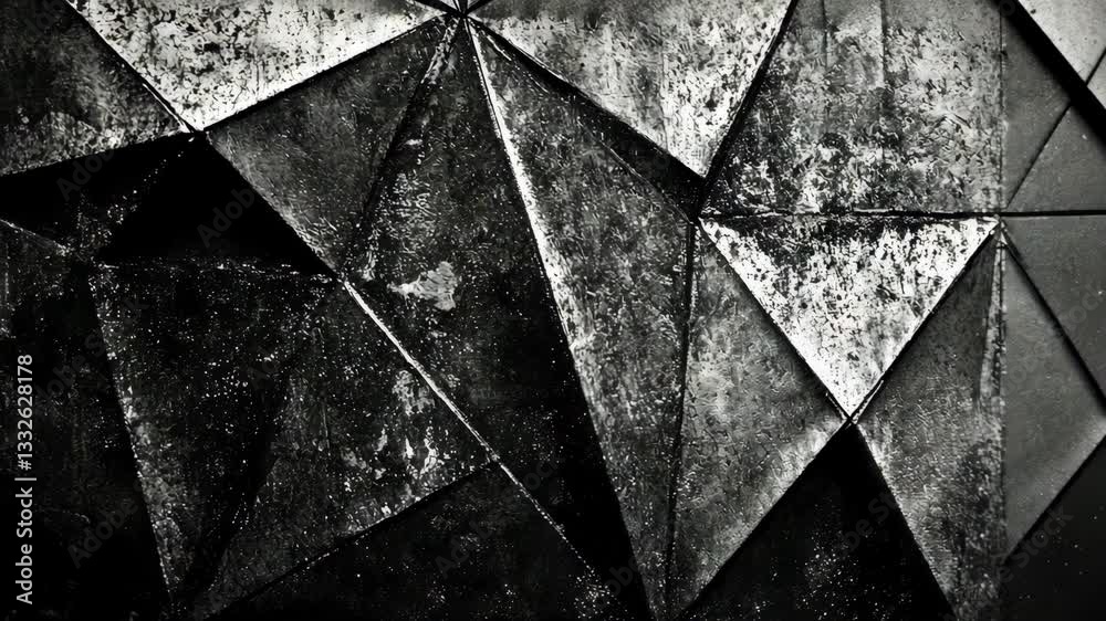 Texture of a geometrically intriguing surface with contrasting shades and patterns