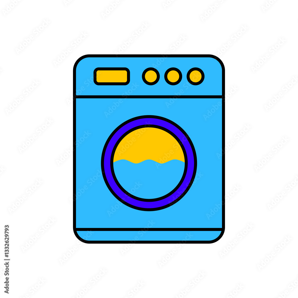 Washing Machine Icon. Washing Machine Vector Icon in line style design. Washing Machine Symbol. Vector illustration. Washing Machine Icon. Washing Machine Vector Icon in line style design. Washing Machine Symbol. Vector illustration.