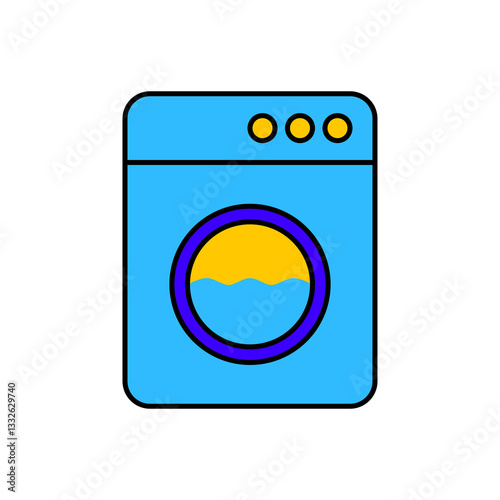 Washing Machine Icon. Washing Machine Vector Icon in line style design. Washing Machine Symbol. Vector illustration.