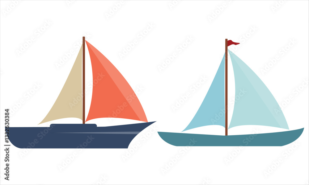 Fototapeta premium sailing ship on a white background