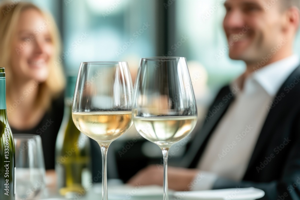 Stylish couple enjoying a drink together at a modern restaurant table Stylish couple enjoying a drink together at a modern restaurant table