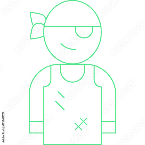 Male Pirate icon single vector illustration