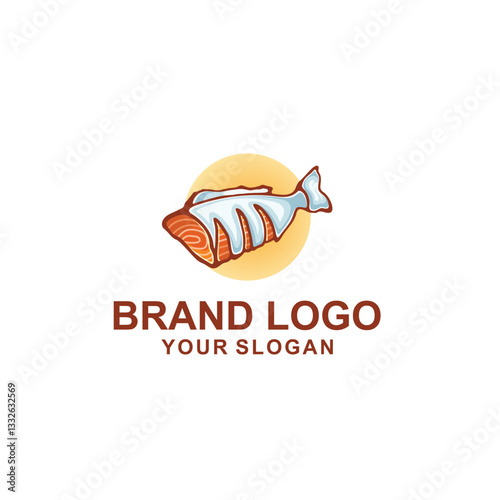grilled fish logo vector illustration