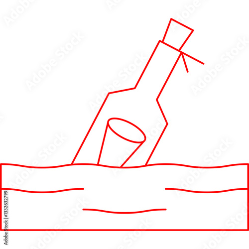 Bottle in Water icon single vector illustration