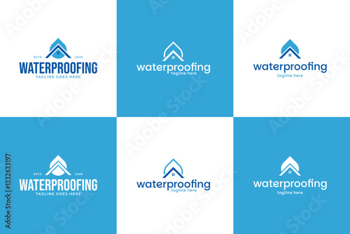 Set collection of waterproof house logo design template vector illustration