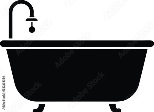 Bathtub silhouette,Bathtub icon,Bathtub clipart