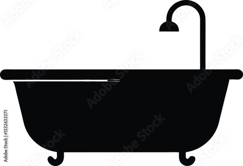Bathtub silhouette,Bathtub icon,Bathtub clipart