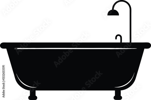 Bathtub silhouette,Bathtub icon,Bathtub clipart