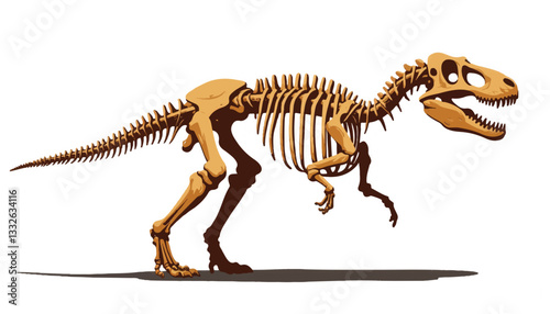 Dinosaur skeleton exhibit in museum, showcasing ancient history
