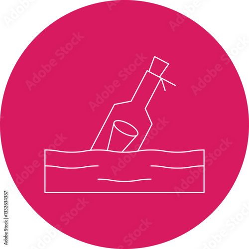 Bottle in Water icon single vector illustration