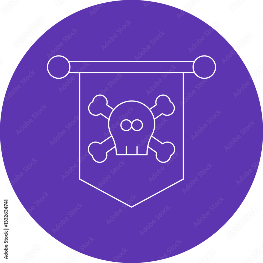 Pirate Flag II icon single vector illustration Pirate Flag II icon single vector illustration