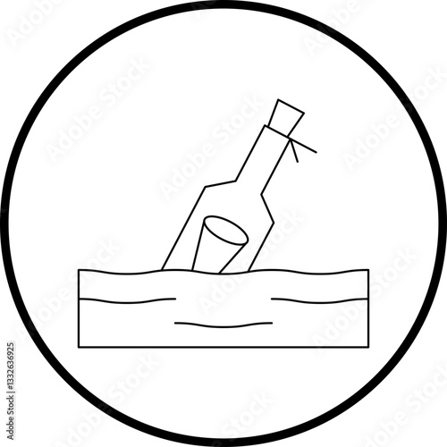 Bottle in Water icon single vector illustration