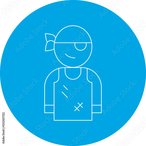 Male Pirate icon single vector illustration