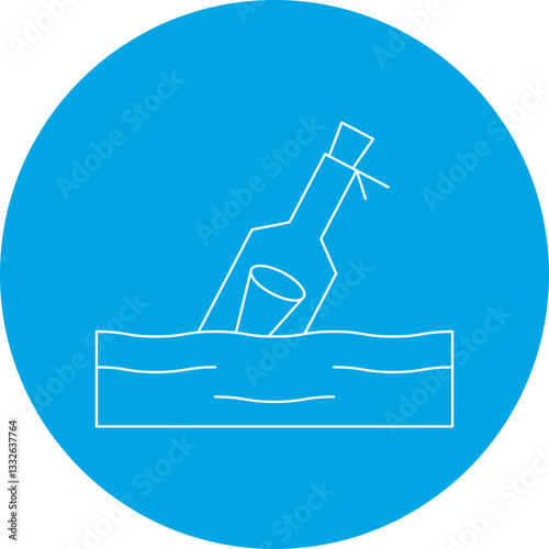 Bottle in Water icon single vector illustration