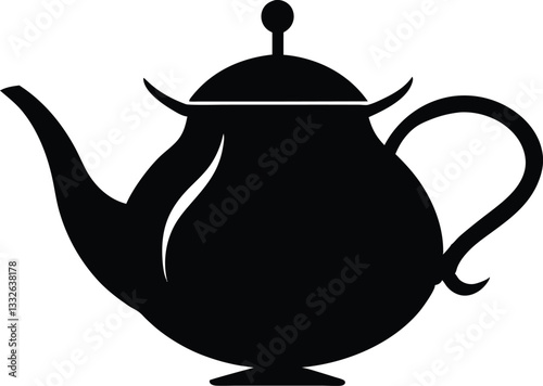 teapot  black silhouette,kettles,coffee pot vector icon