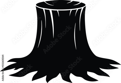 Tree stump  black silhouette,Tree stump vector