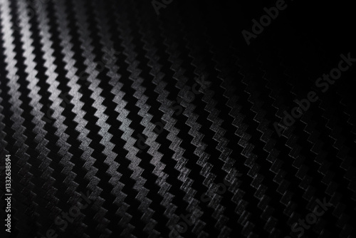 Carbon fiber composite raw material background. Carbon fiber texture. Dark Gray background with lighting.	
