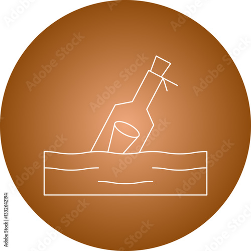 Bottle in Water icon single vector illustration