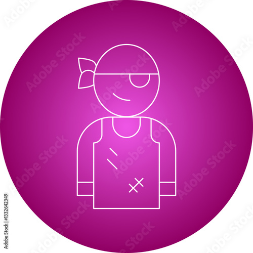 Male Pirate icon single vector illustration