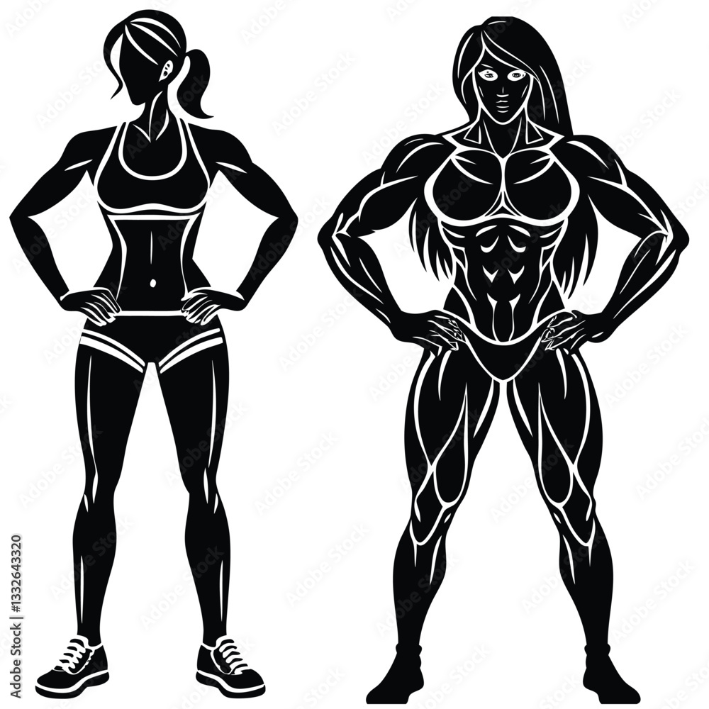 silhouette of a fit and muscular woman - Business Professionals Silhouette silhouette of a fit and muscular woman - Business Professionals Silhouette