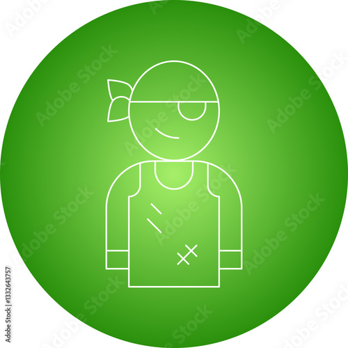 Male Pirate icon single vector illustration
