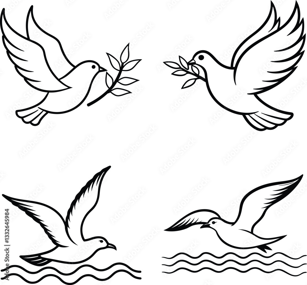 Fototapeta premium vector illustration of a dove