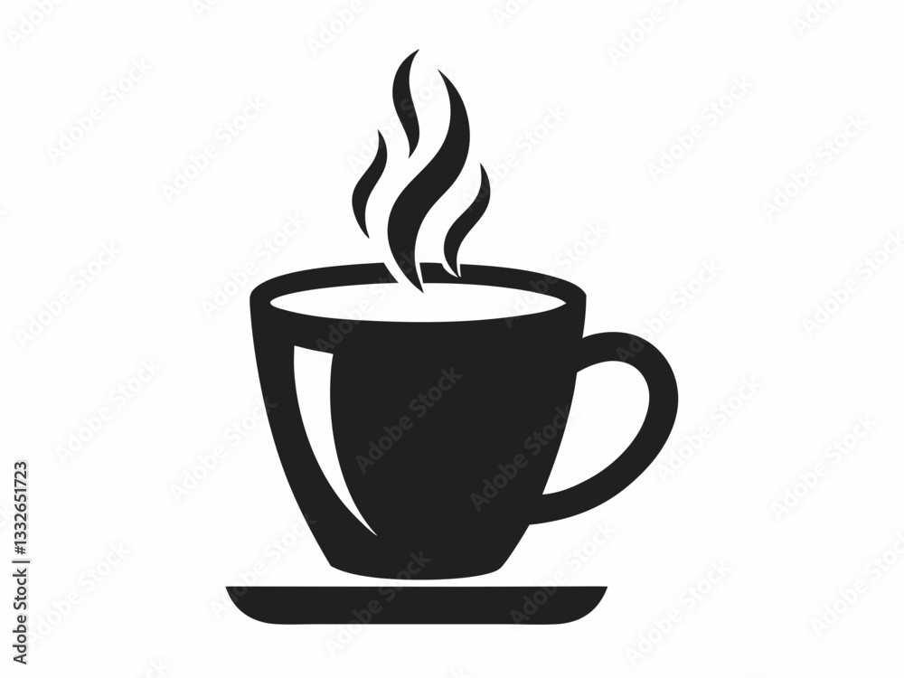 Coffee cup icon vector, Hot drink silhouette vector Coffee cup icon vector, Hot drink silhouette vector