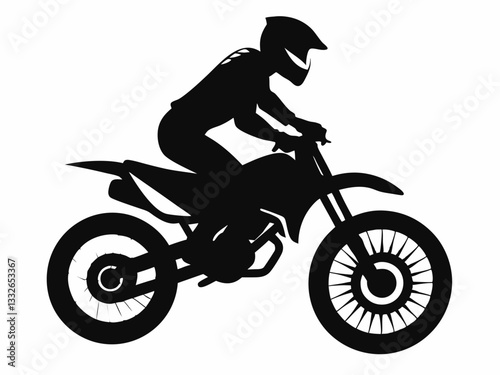 Motocross jump silhouette vector