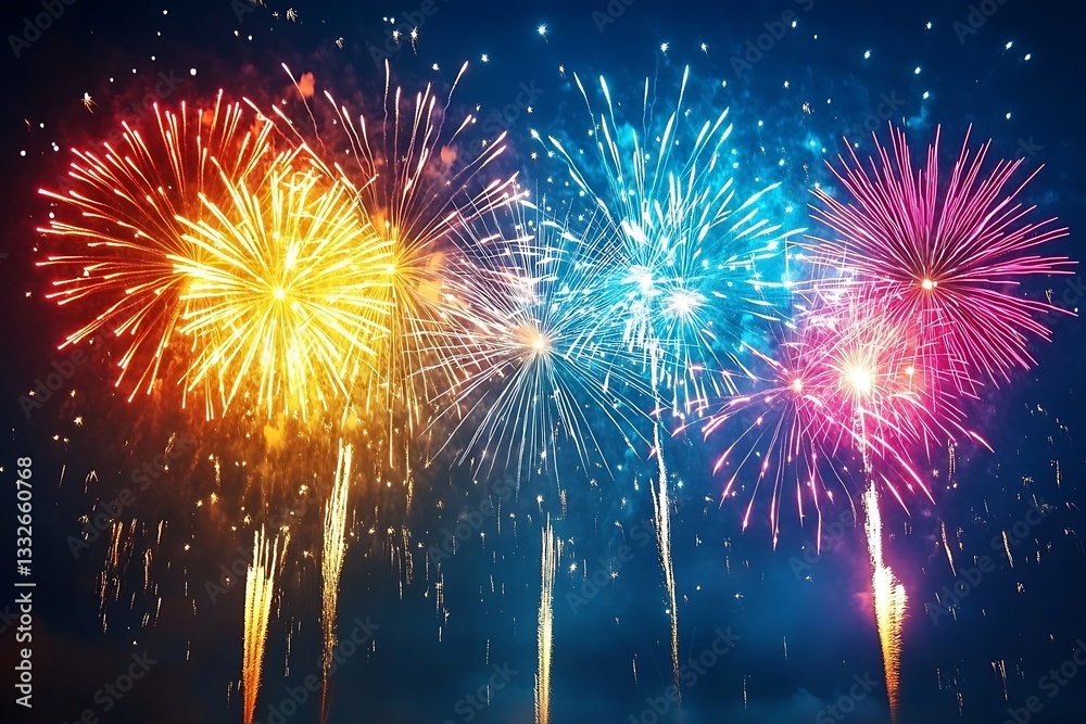 Spectacular Fireworks Night Party Background
