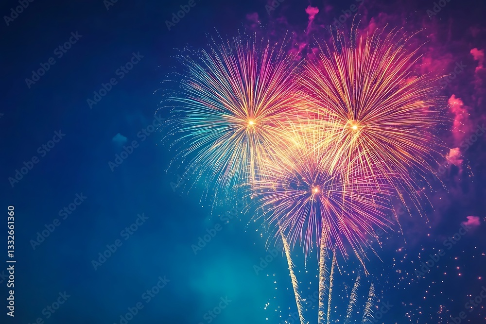 Spectacular Fireworks Night Sky Background2